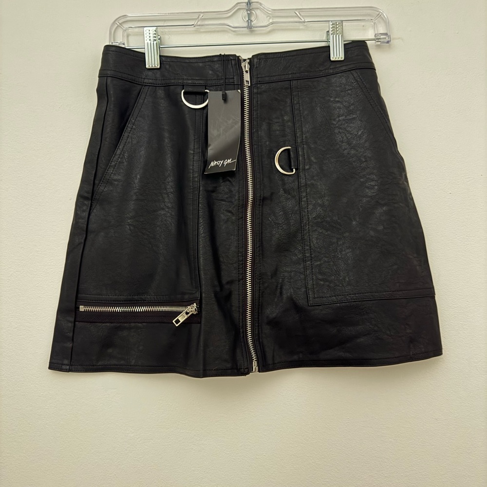 Zip up your troubles faux leather mini skirt